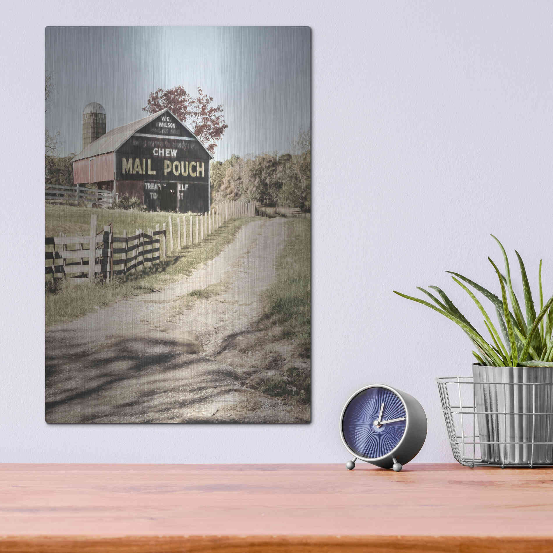 Luxe Metal Art 'Mail Pouch Lane' by Lori Deiter, Metal Wall Art,12x16