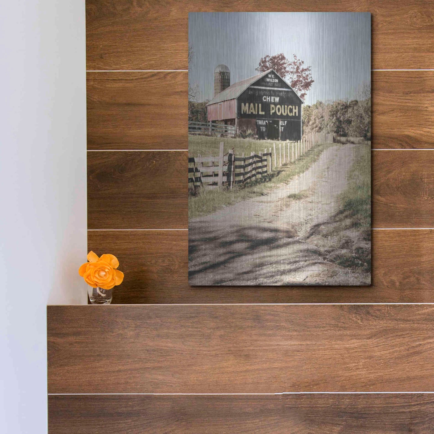 Luxe Metal Art 'Mail Pouch Lane' by Lori Deiter, Metal Wall Art,12x16