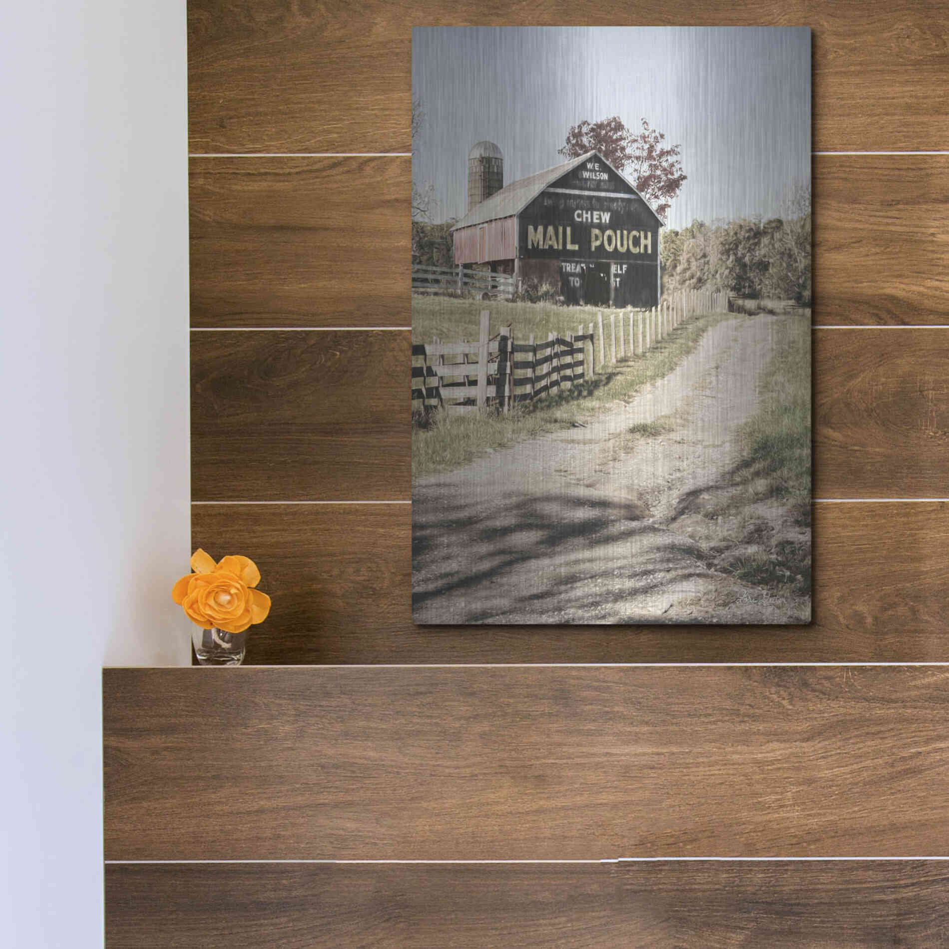 Luxe Metal Art 'Mail Pouch Lane' by Lori Deiter, Metal Wall Art,12x16
