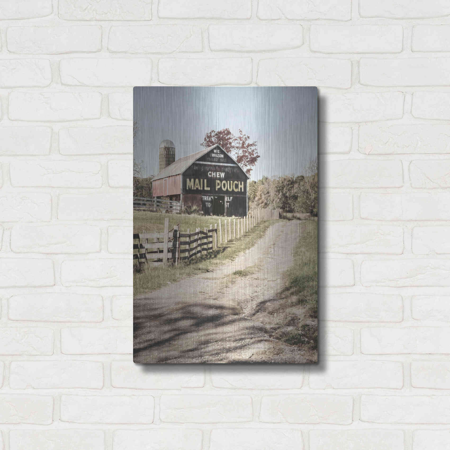 Luxe Metal Art 'Mail Pouch Lane' by Lori Deiter, Metal Wall Art,16x24
