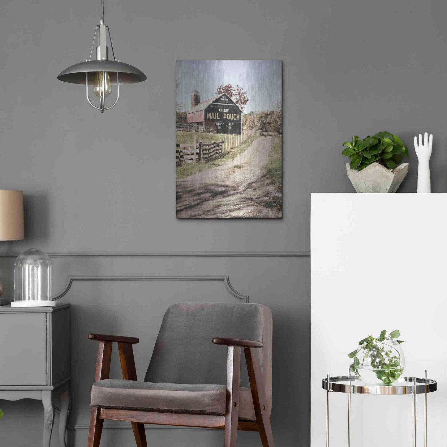 Luxe Metal Art 'Mail Pouch Lane' by Lori Deiter, Metal Wall Art,16x24