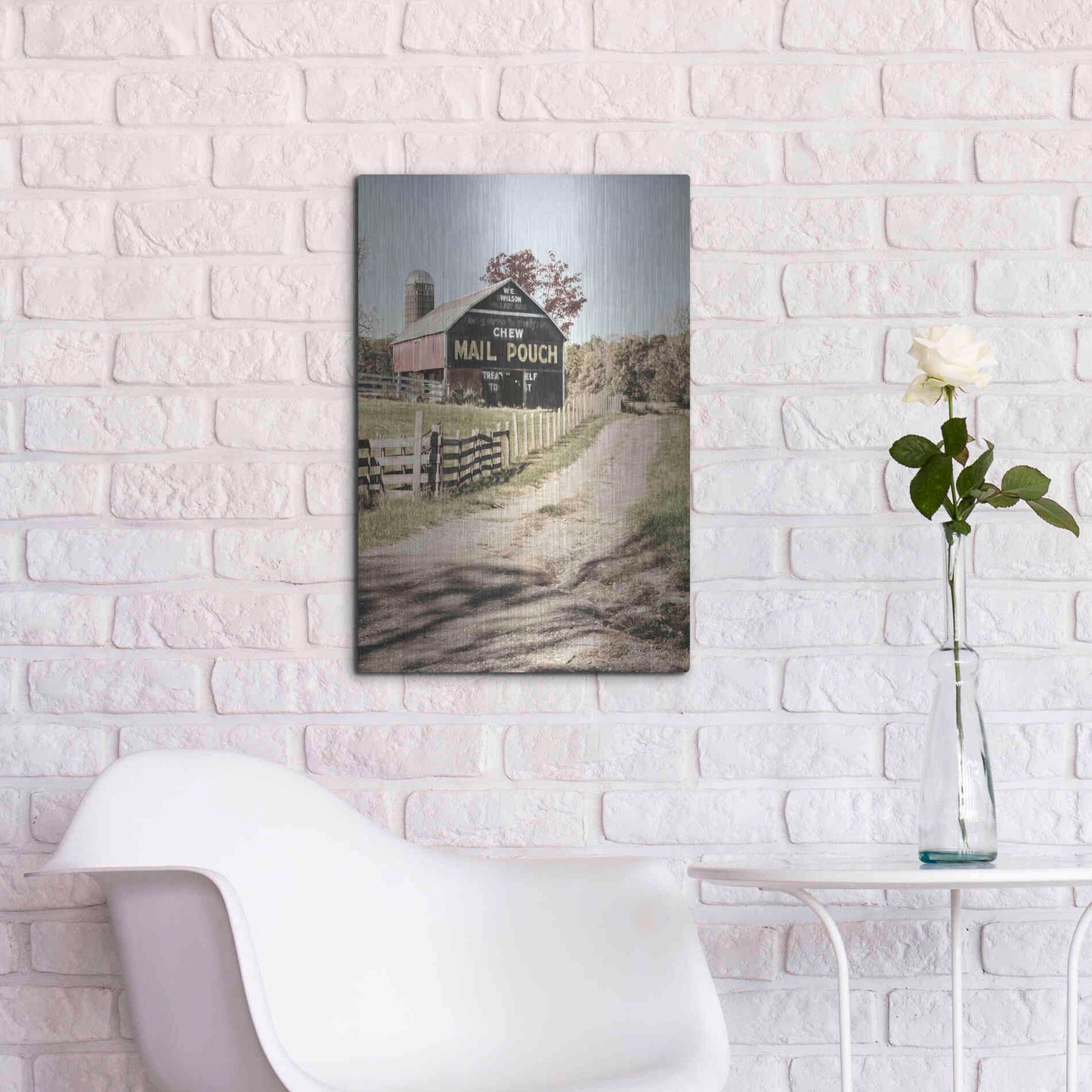 Luxe Metal Art 'Mail Pouch Lane' by Lori Deiter, Metal Wall Art,16x24