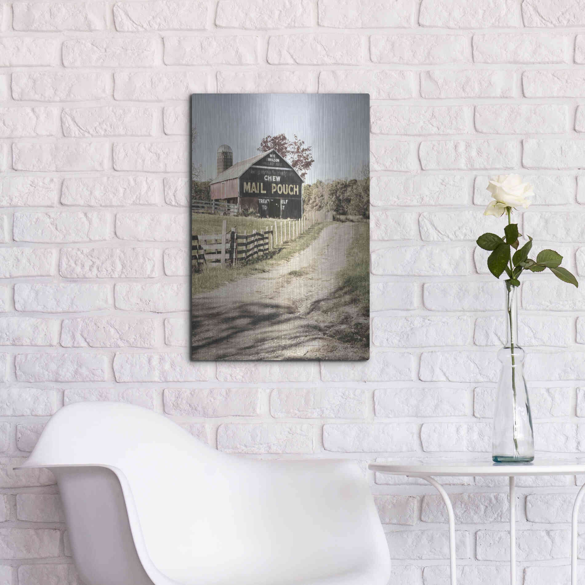Luxe Metal Art 'Mail Pouch Lane' by Lori Deiter, Metal Wall Art,16x24