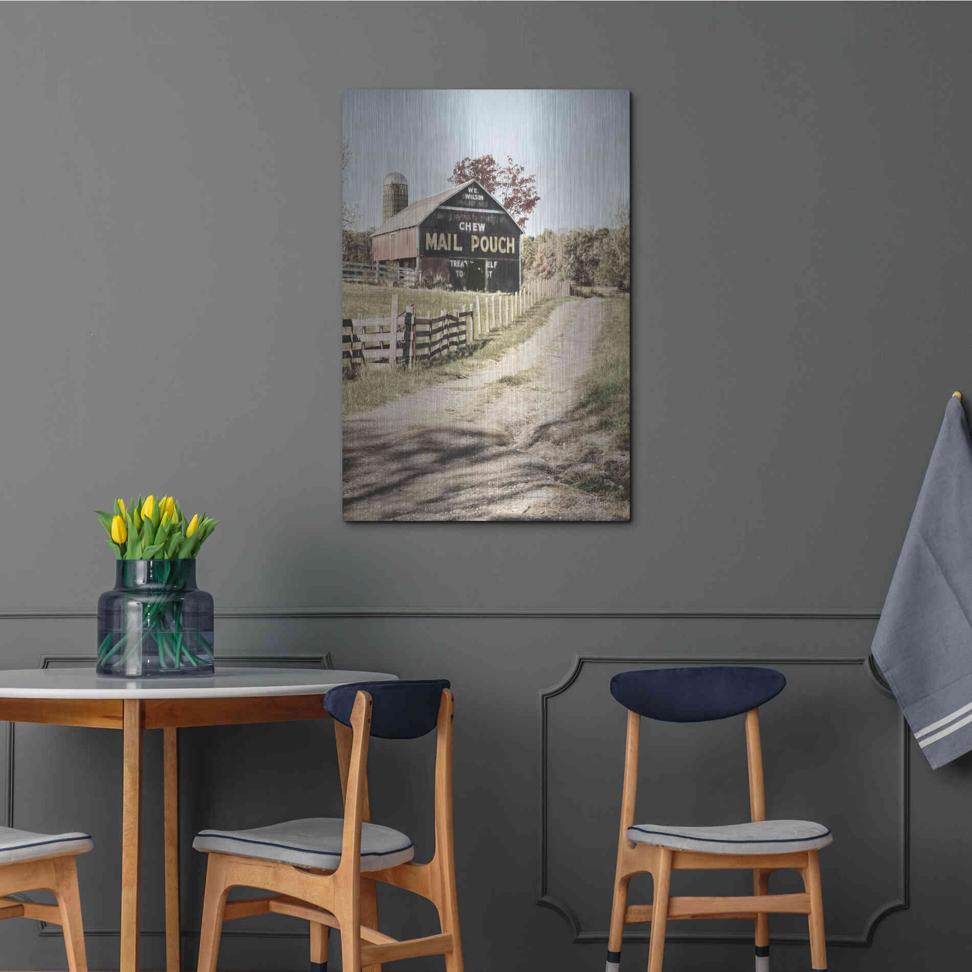 Luxe Metal Art 'Mail Pouch Lane' by Lori Deiter, Metal Wall Art,24x36