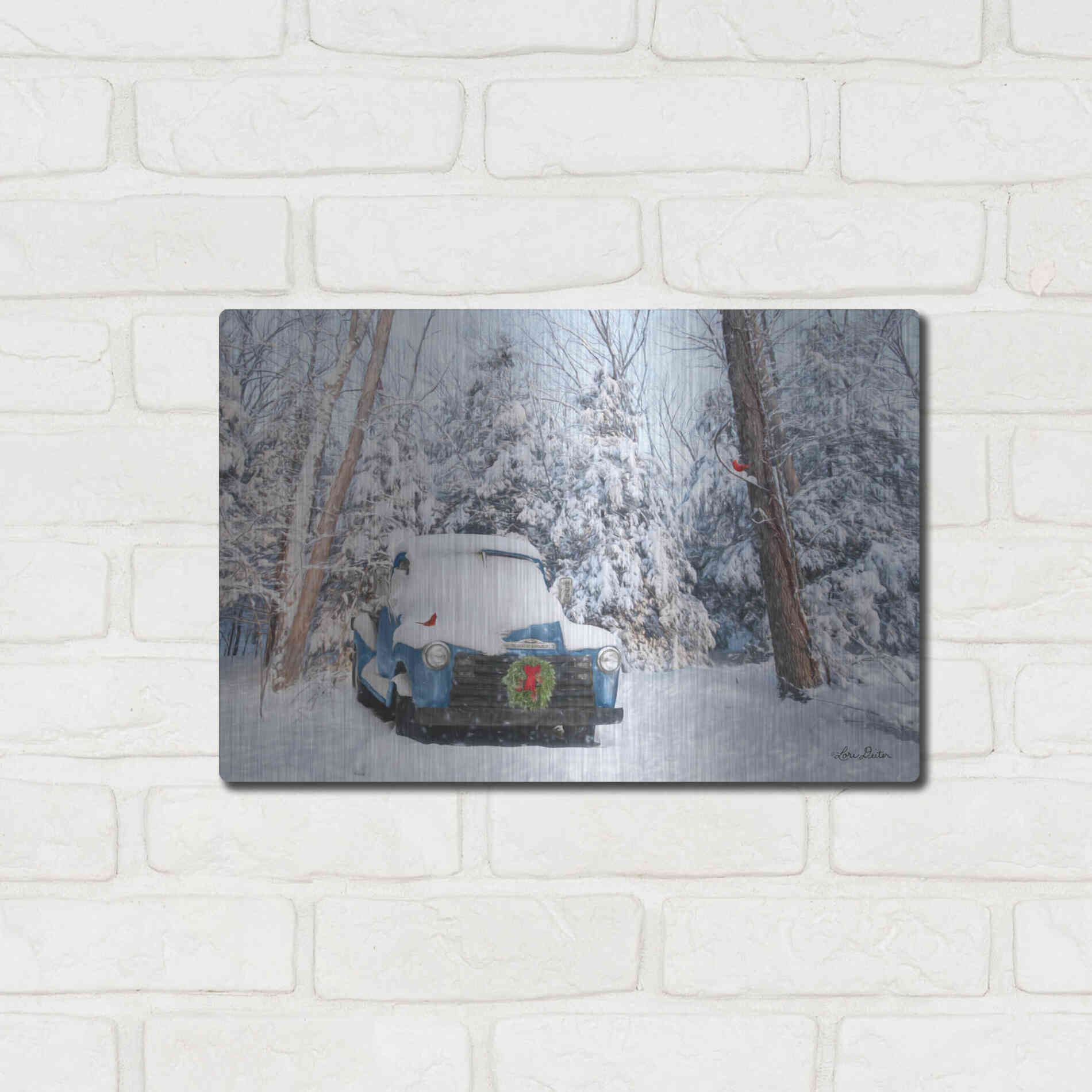 Luxe Metal Art 'Winter Storage' by Lori Deiter, Metal Wall Art,16x12