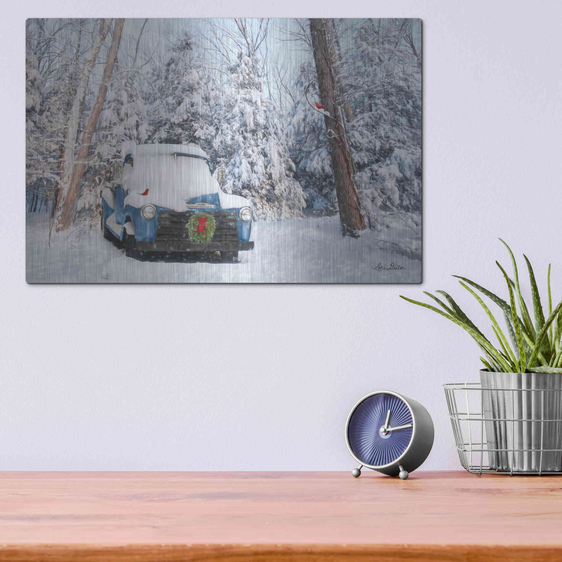 Luxe Metal Art 'Winter Storage' by Lori Deiter, Metal Wall Art,16x12