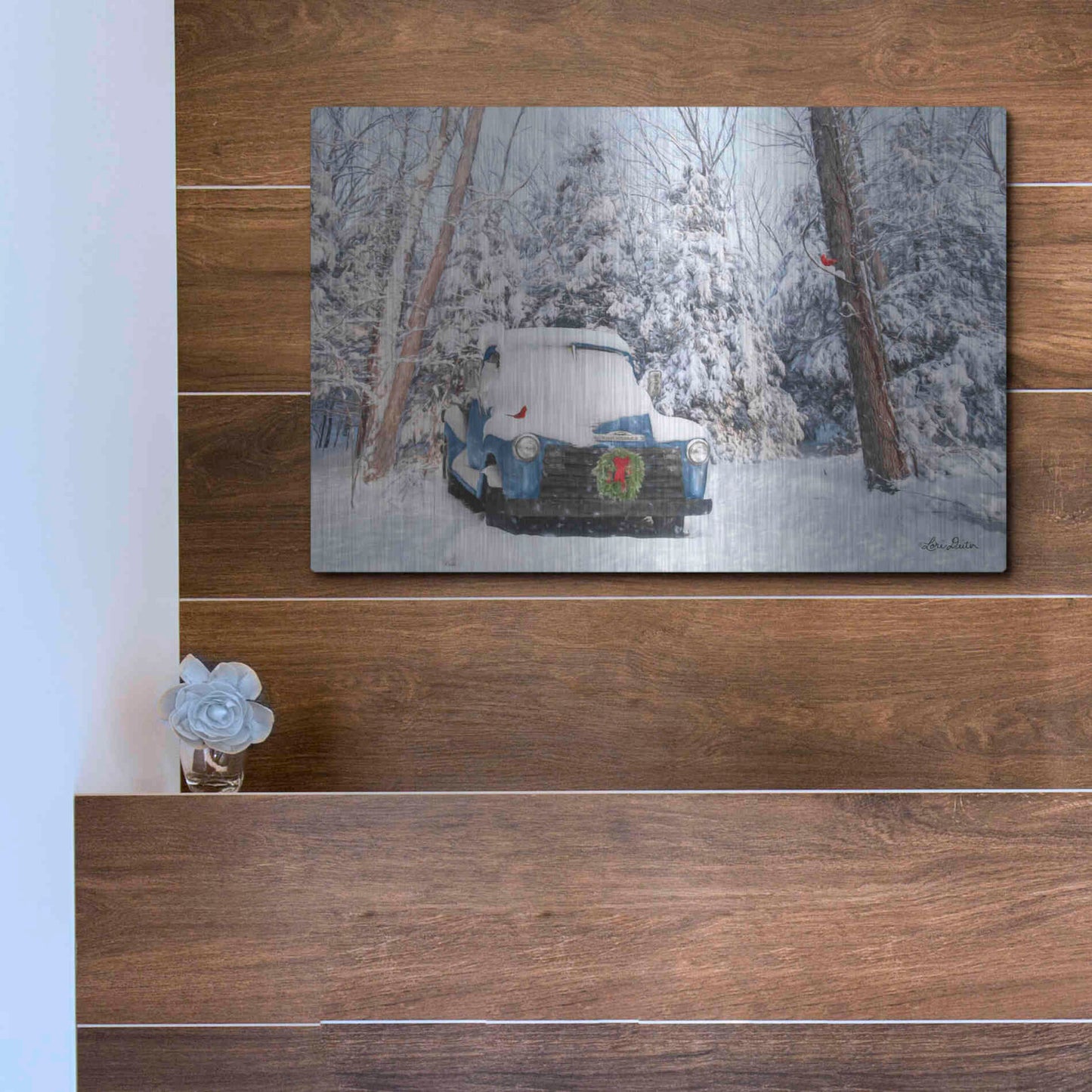 Luxe Metal Art 'Winter Storage' by Lori Deiter, Metal Wall Art,16x12