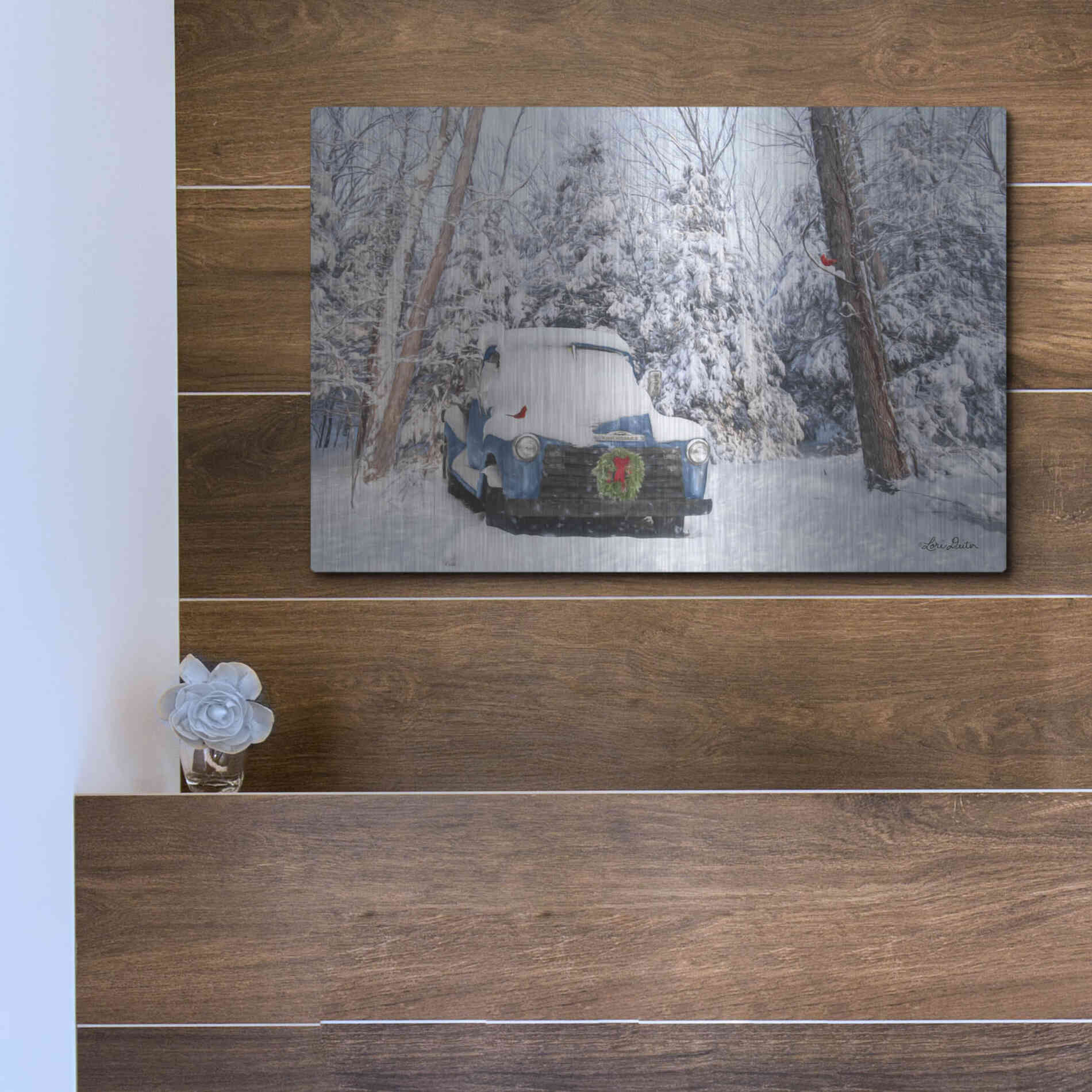 Luxe Metal Art 'Winter Storage' by Lori Deiter, Metal Wall Art,16x12