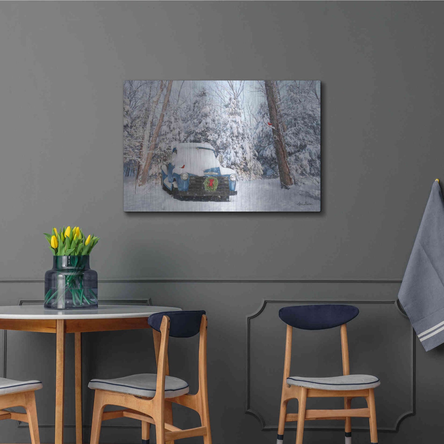 Luxe Metal Art 'Winter Storage' by Lori Deiter, Metal Wall Art,36x24