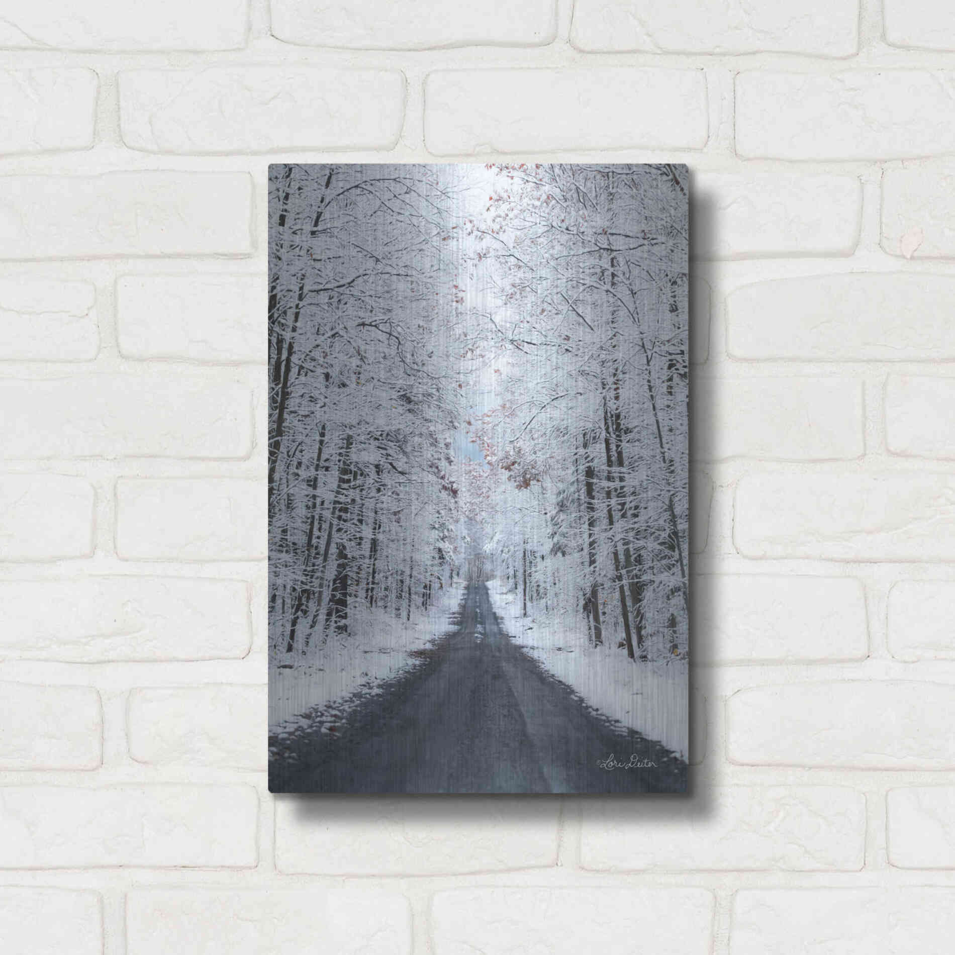 Luxe Metal Art 'All Roads Lead Home' by Lori Deiter, Metal Wall Art,12x16