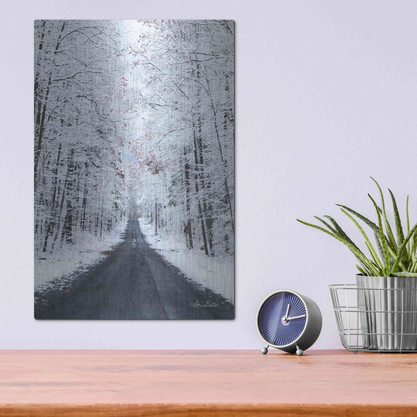 Luxe Metal Art 'All Roads Lead Home' by Lori Deiter, Metal Wall Art,12x16