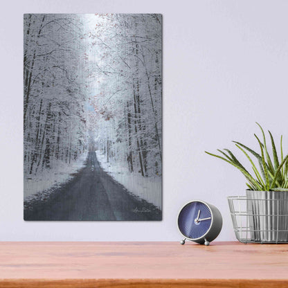 Luxe Metal Art 'All Roads Lead Home' by Lori Deiter, Metal Wall Art,12x16
