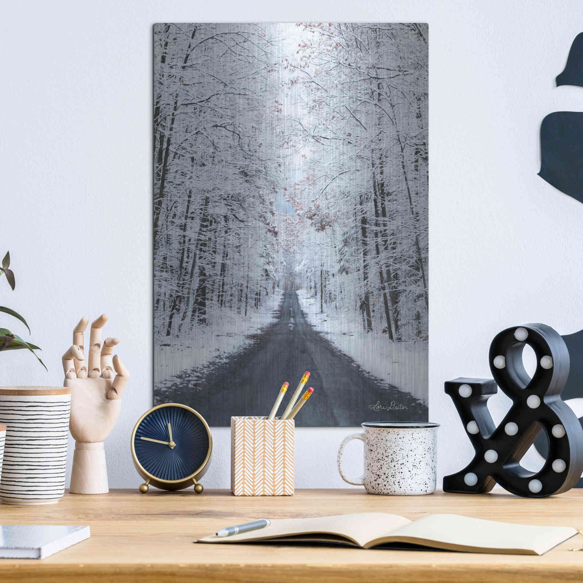 Luxe Metal Art 'All Roads Lead Home' by Lori Deiter, Metal Wall Art,12x16