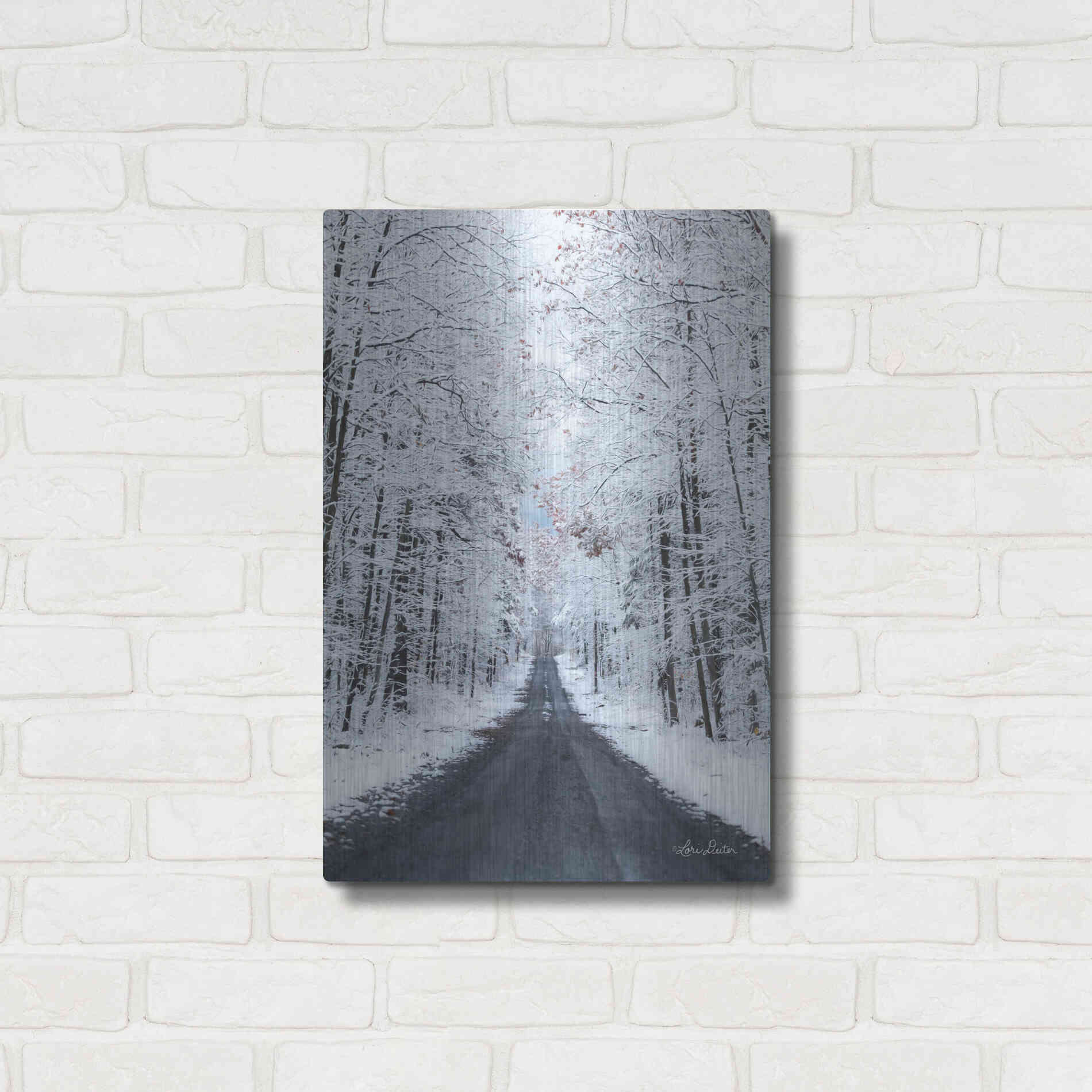 Luxe Metal Art 'All Roads Lead Home' by Lori Deiter, Metal Wall Art,16x24