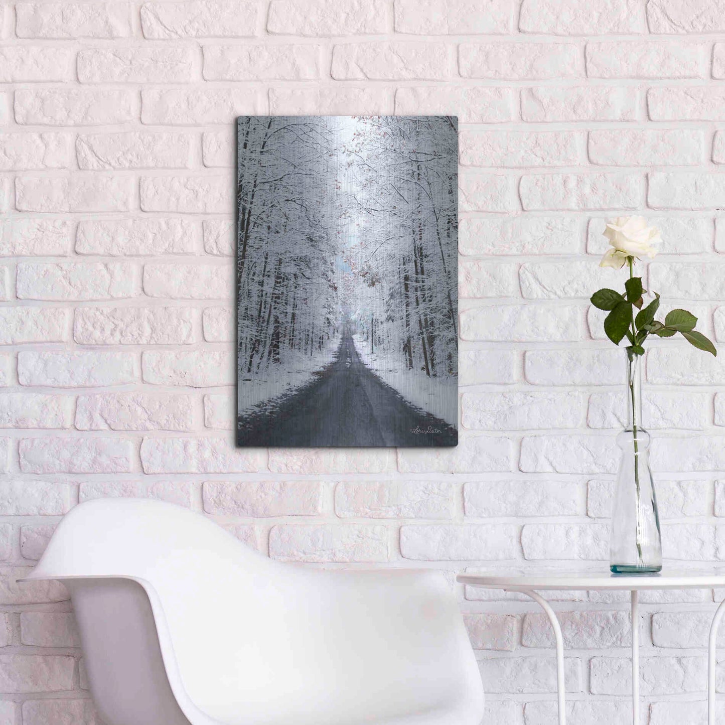 Luxe Metal Art 'All Roads Lead Home' by Lori Deiter, Metal Wall Art,16x24