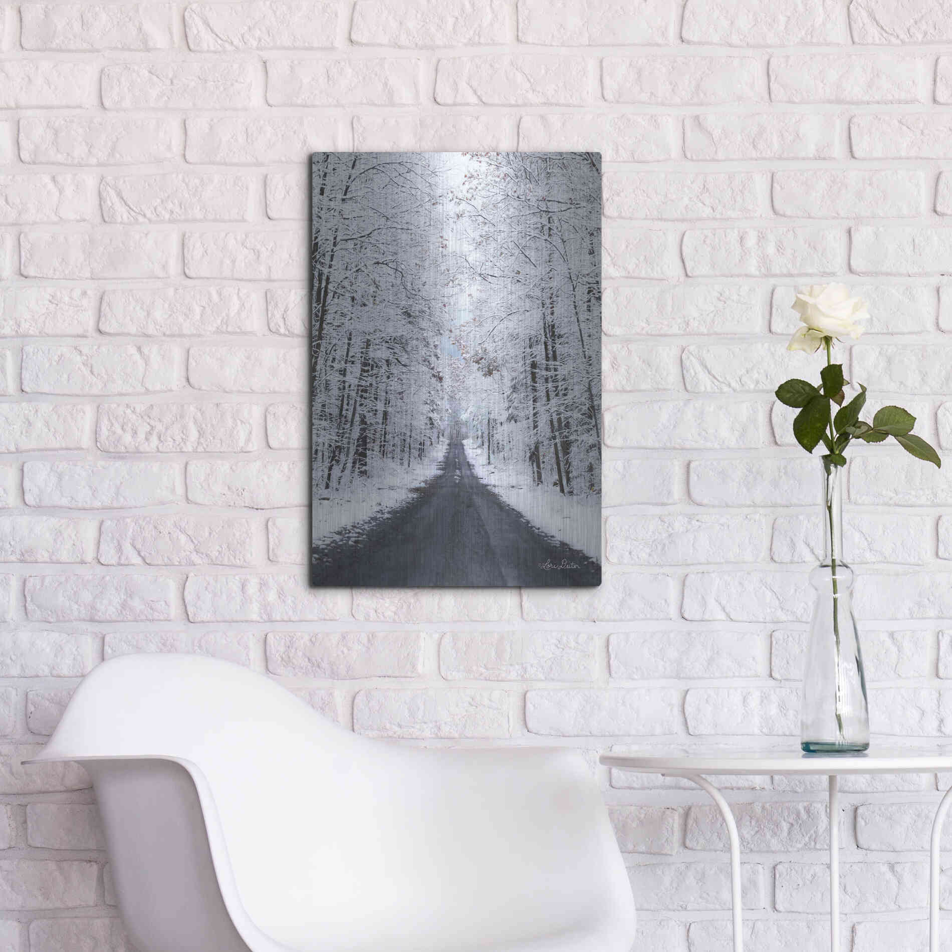 Luxe Metal Art 'All Roads Lead Home' by Lori Deiter, Metal Wall Art,16x24