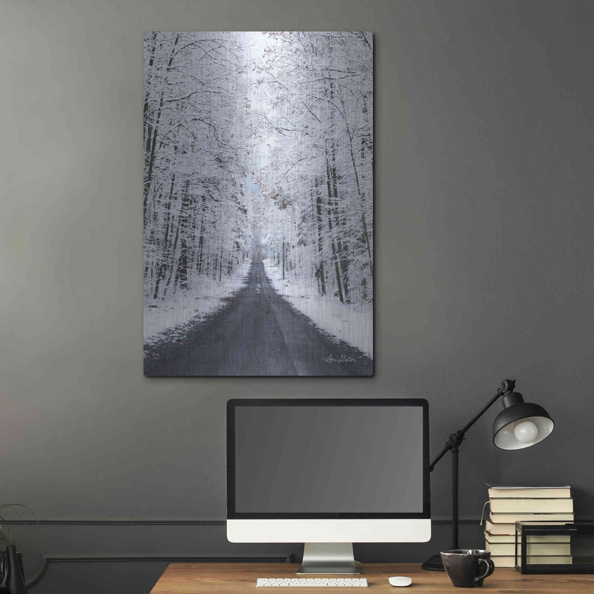 Luxe Metal Art 'All Roads Lead Home' by Lori Deiter, Metal Wall Art,24x36