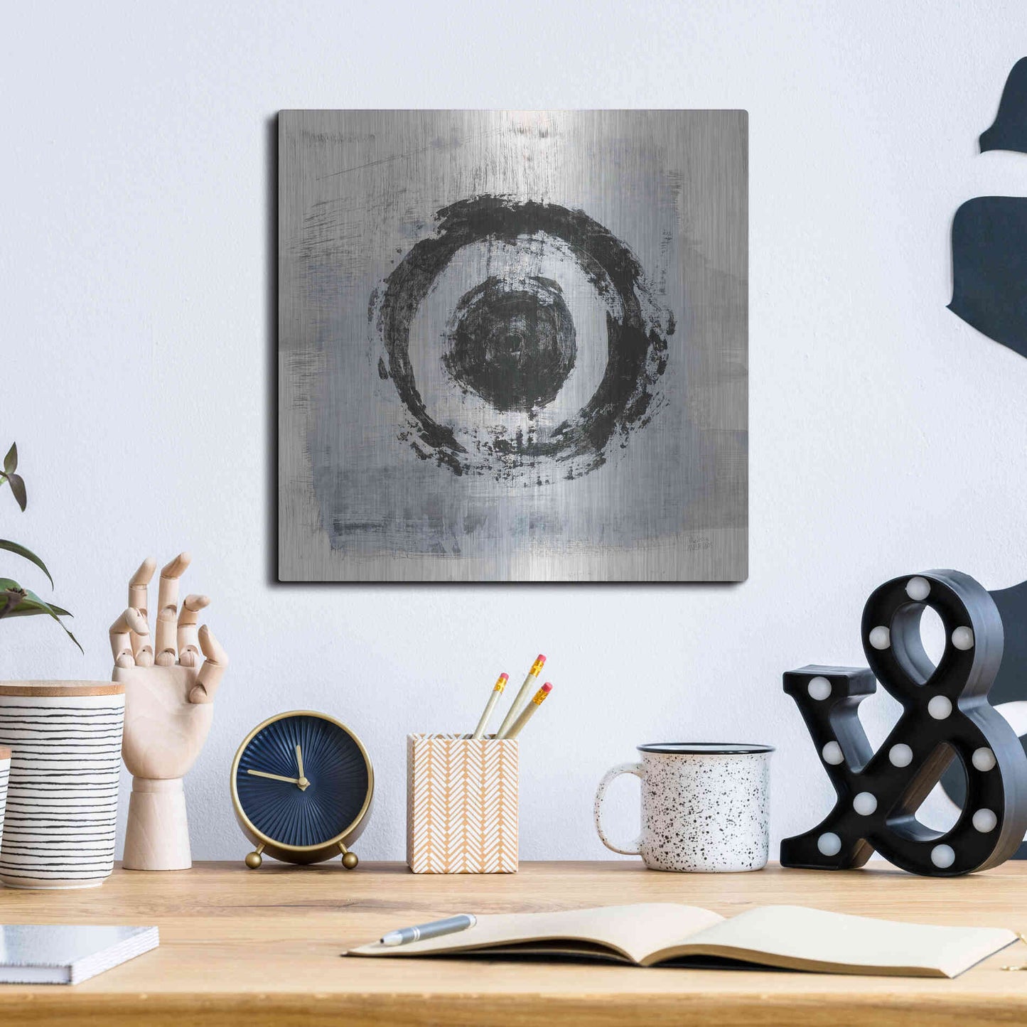 Luxe Metal Art 'Zen Circle II Crop' by Melissa Averinos, Metal Wall Art,12x12