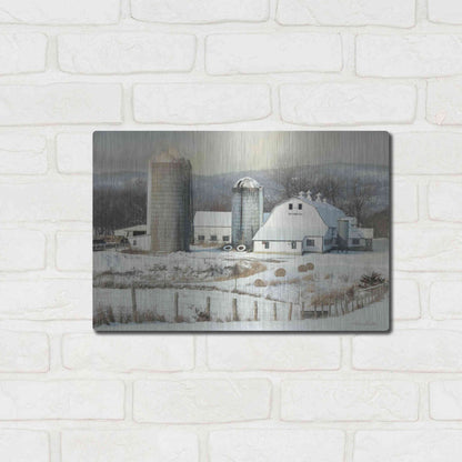 Luxe Metal Art 'The Lake Farm' by Lori Deiter, Metal Wall Art,16x12