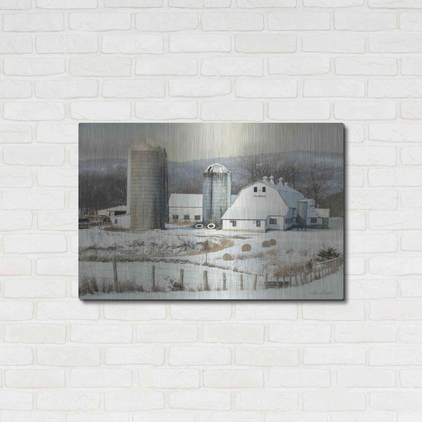 Luxe Metal Art 'The Lake Farm' by Lori Deiter, Metal Wall Art,36x24