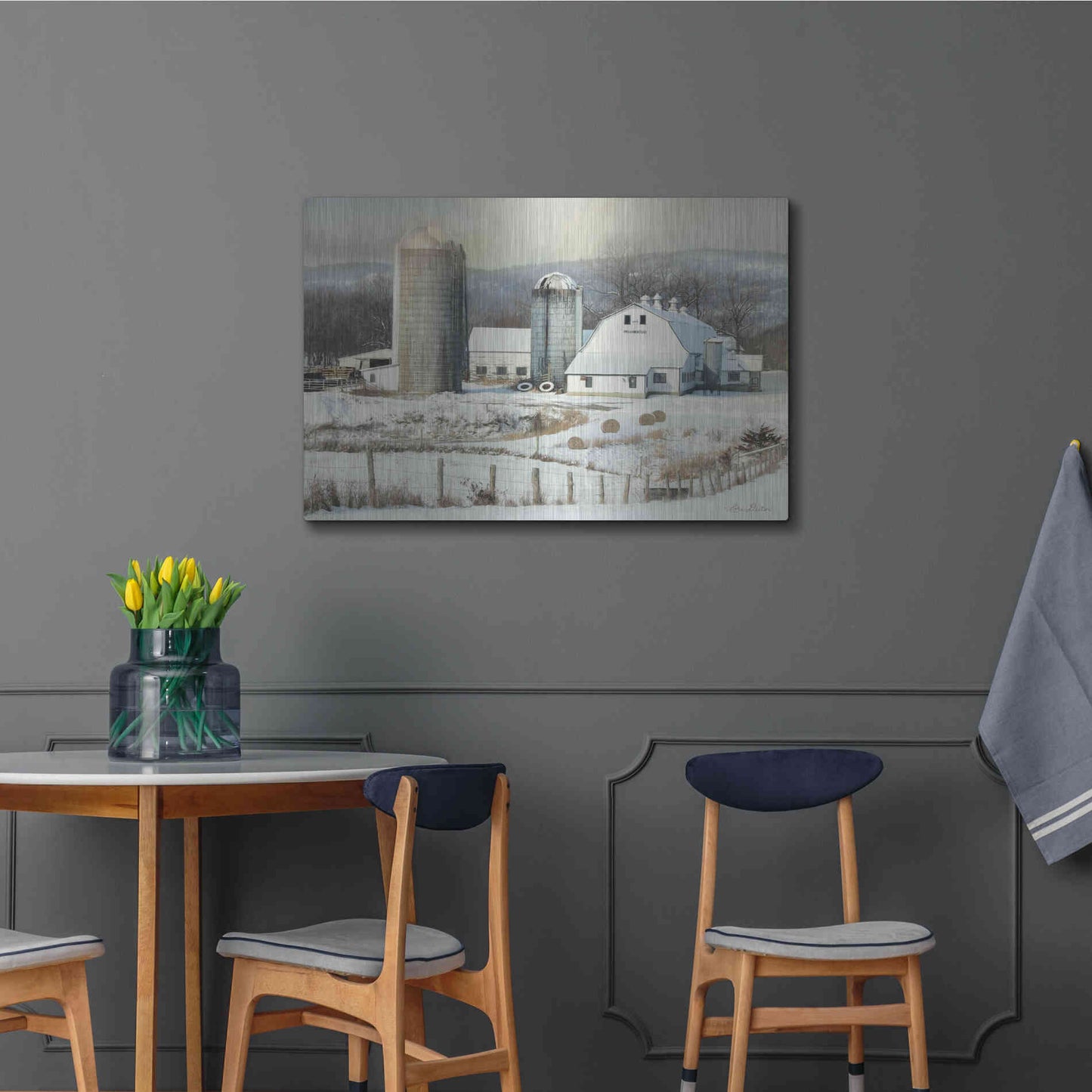Luxe Metal Art 'The Lake Farm' by Lori Deiter, Metal Wall Art,36x24