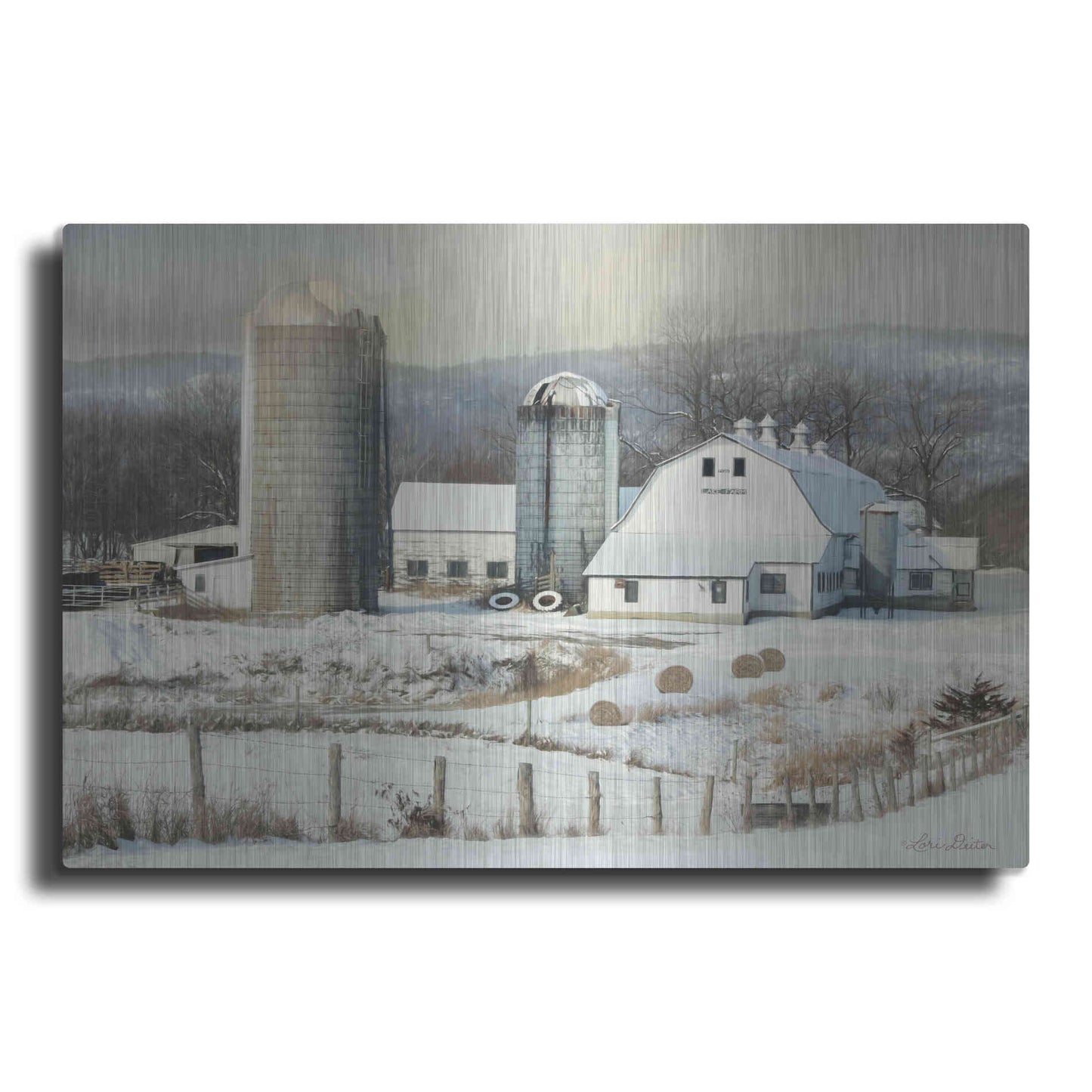 Luxe Metal Art 'The Lake Farm' by Lori Deiter, Metal Wall Art