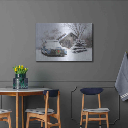 Luxe Metal Art 'Christmas on the Farm' by Lori Deiter, Metal Wall Art,36x24