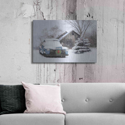 Luxe Metal Art 'Christmas on the Farm' by Lori Deiter, Metal Wall Art,36x24