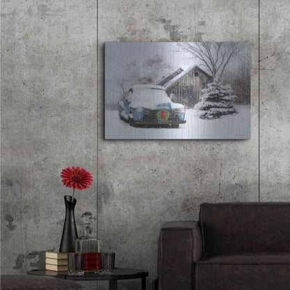 Luxe Metal Art 'Christmas on the Farm' by Lori Deiter, Metal Wall Art,36x24