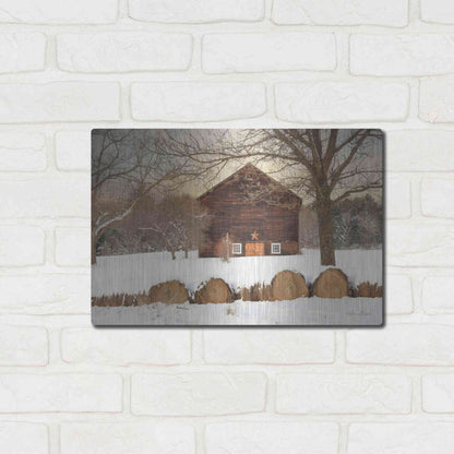 Luxe Metal Art 'Snowy Vermont Barn' by Lori Deiter, Metal Wall Art,16x12