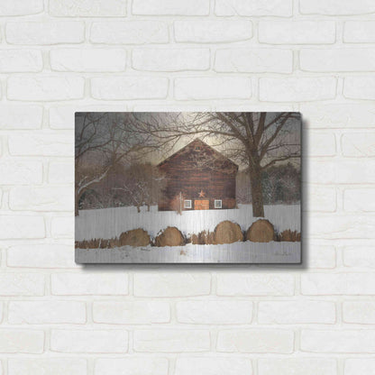 Luxe Metal Art 'Snowy Vermont Barn' by Lori Deiter, Metal Wall Art,24x16