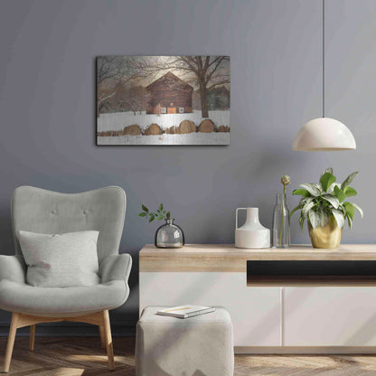 Luxe Metal Art 'Snowy Vermont Barn' by Lori Deiter, Metal Wall Art,24x16