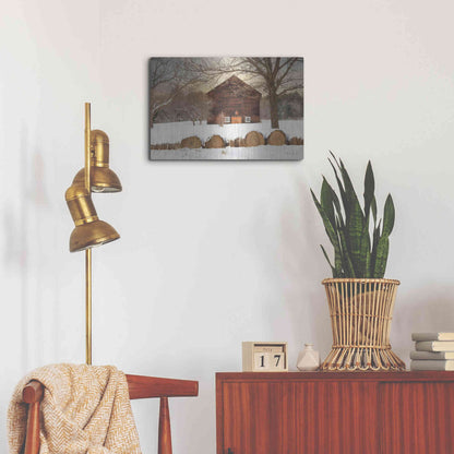Luxe Metal Art 'Snowy Vermont Barn' by Lori Deiter, Metal Wall Art,24x16