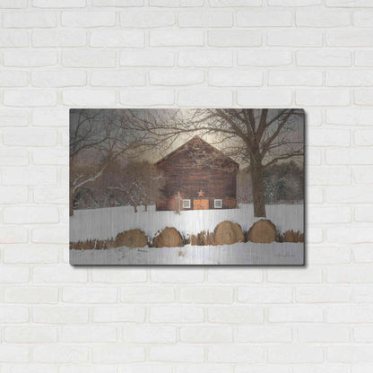 Luxe Metal Art 'Snowy Vermont Barn' by Lori Deiter, Metal Wall Art,36x24