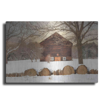 Luxe Metal Art 'Snowy Vermont Barn' by Lori Deiter, Metal Wall Art