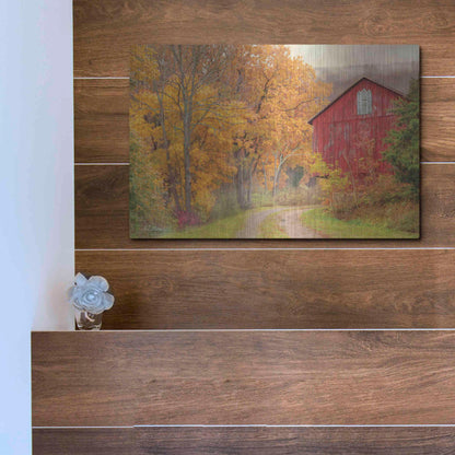 Luxe Metal Art 'Hidden Barn' by Lori Deiter, Metal Wall Art,16x12