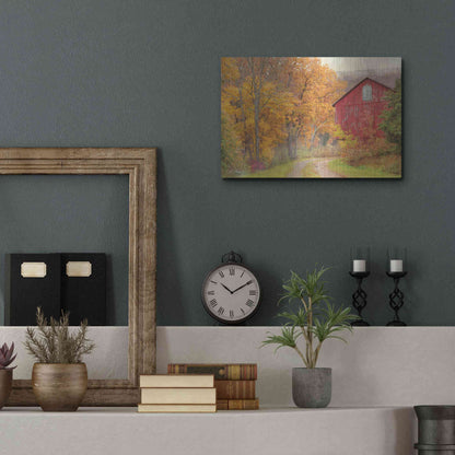 Luxe Metal Art 'Hidden Barn' by Lori Deiter, Metal Wall Art,16x12