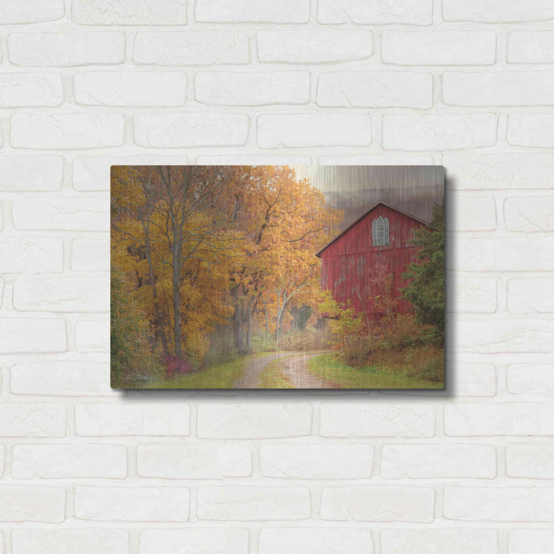 Luxe Metal Art 'Hidden Barn' by Lori Deiter, Metal Wall Art,24x16