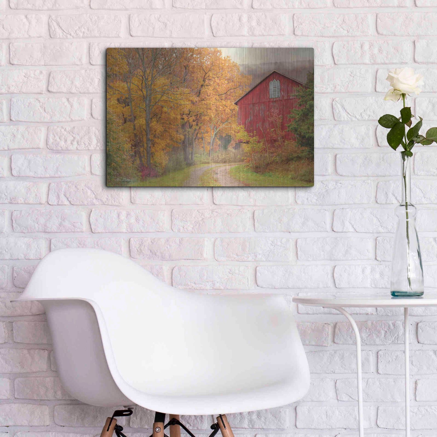 Luxe Metal Art 'Hidden Barn' by Lori Deiter, Metal Wall Art,24x16