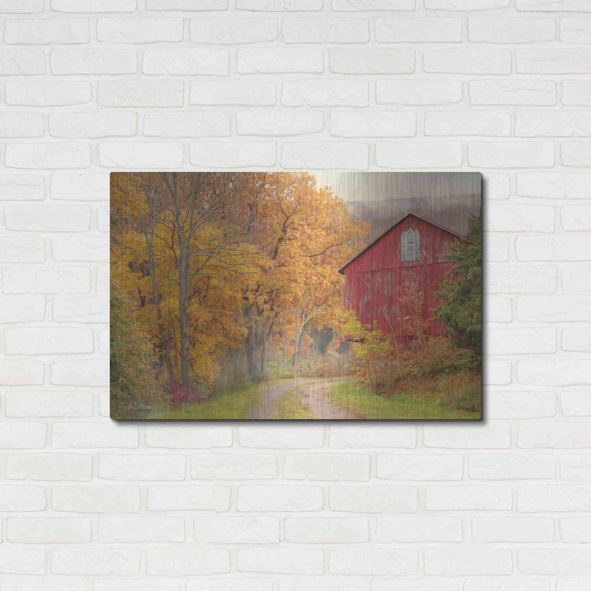 Luxe Metal Art 'Hidden Barn' by Lori Deiter, Metal Wall Art,36x24
