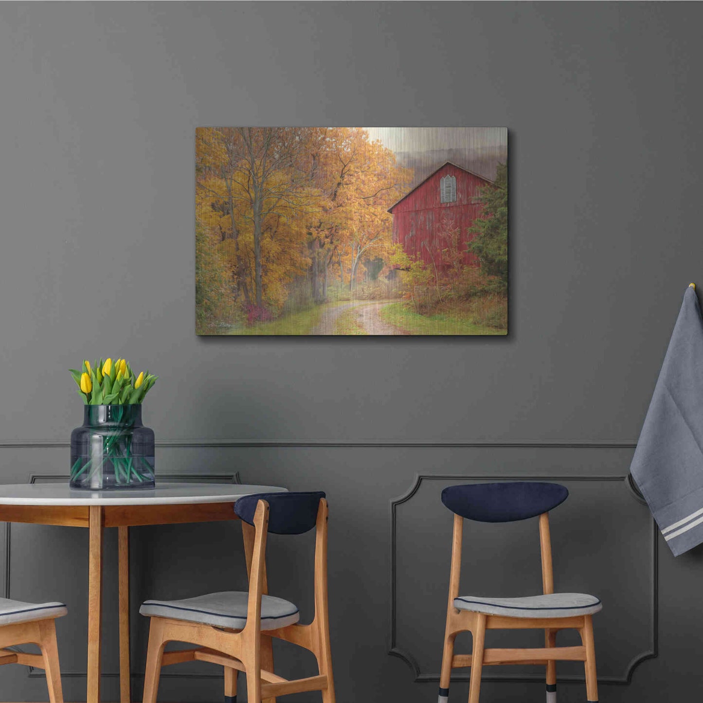 Luxe Metal Art 'Hidden Barn' by Lori Deiter, Metal Wall Art,36x24