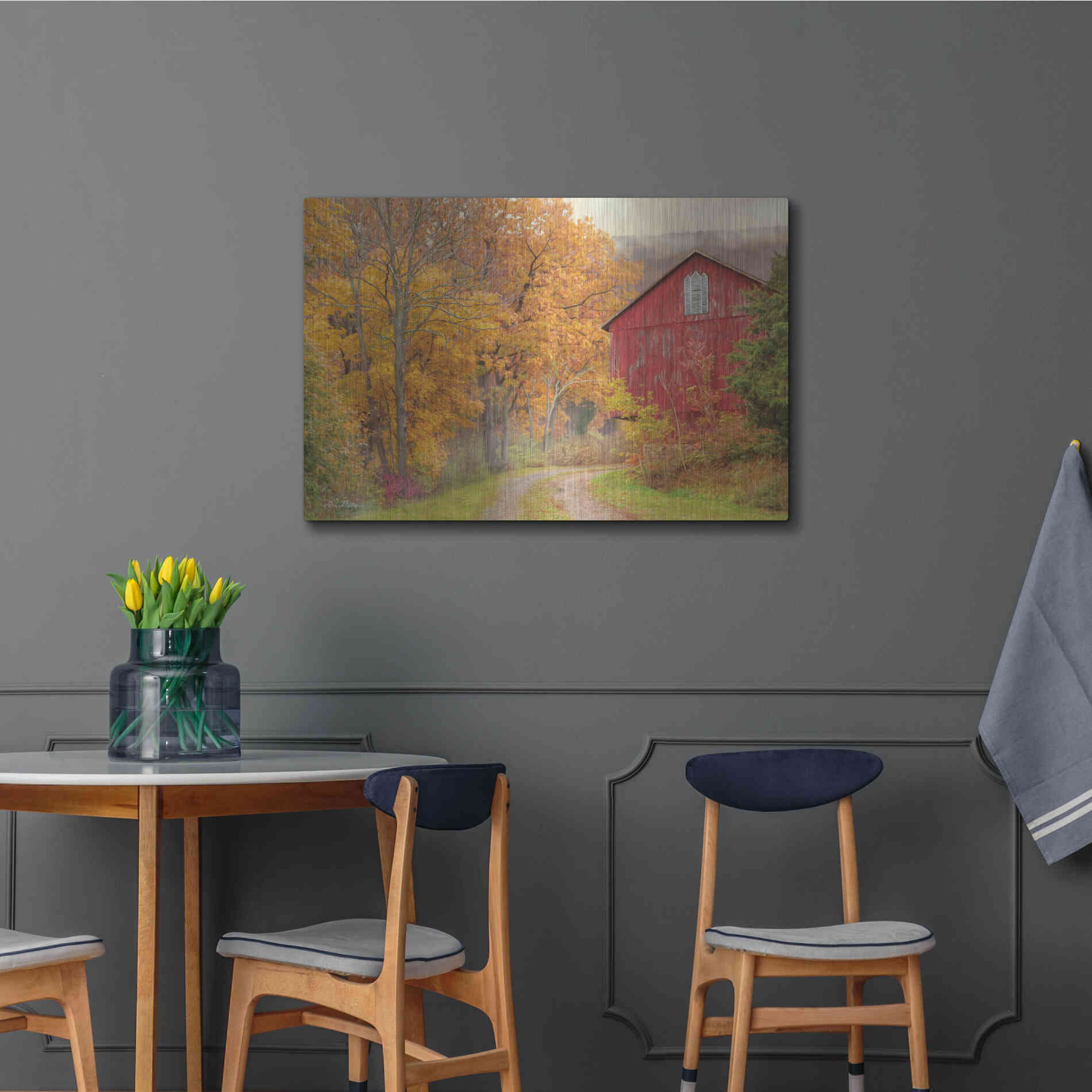 Luxe Metal Art 'Hidden Barn' by Lori Deiter, Metal Wall Art,36x24