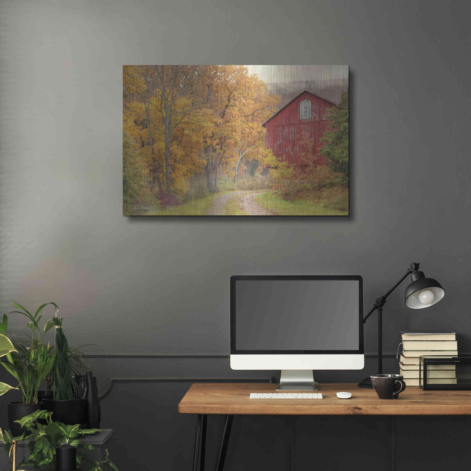 Luxe Metal Art 'Hidden Barn' by Lori Deiter, Metal Wall Art,36x24