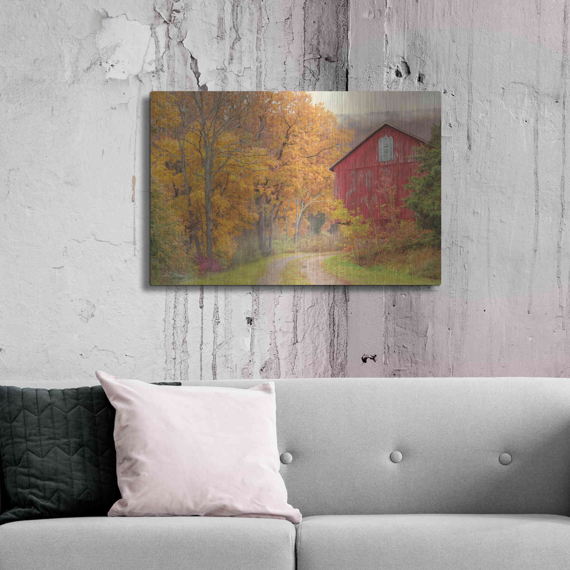 Luxe Metal Art 'Hidden Barn' by Lori Deiter, Metal Wall Art,36x24
