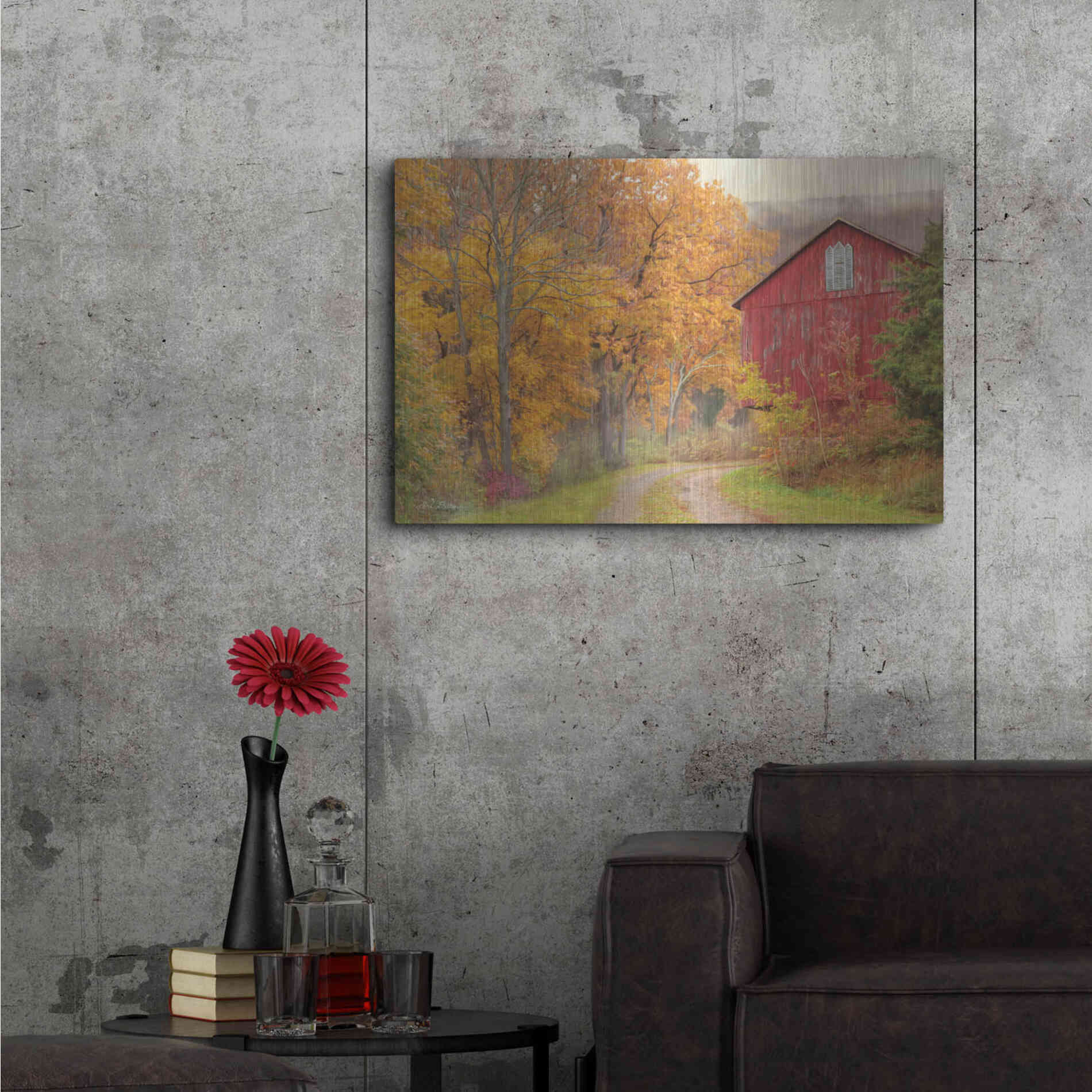 Luxe Metal Art 'Hidden Barn' by Lori Deiter, Metal Wall Art,36x24