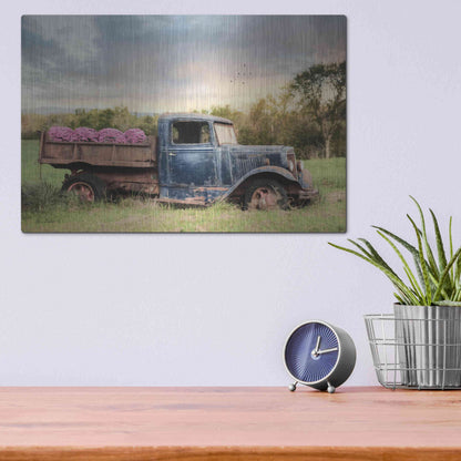 Luxe Metal Art 'Flower Delivery' by Lori Deiter, Metal Wall Art,16x12