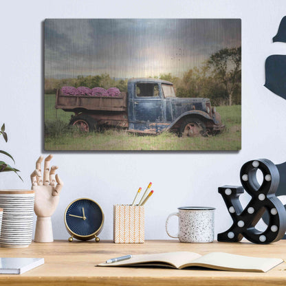 Luxe Metal Art 'Flower Delivery' by Lori Deiter, Metal Wall Art,16x12