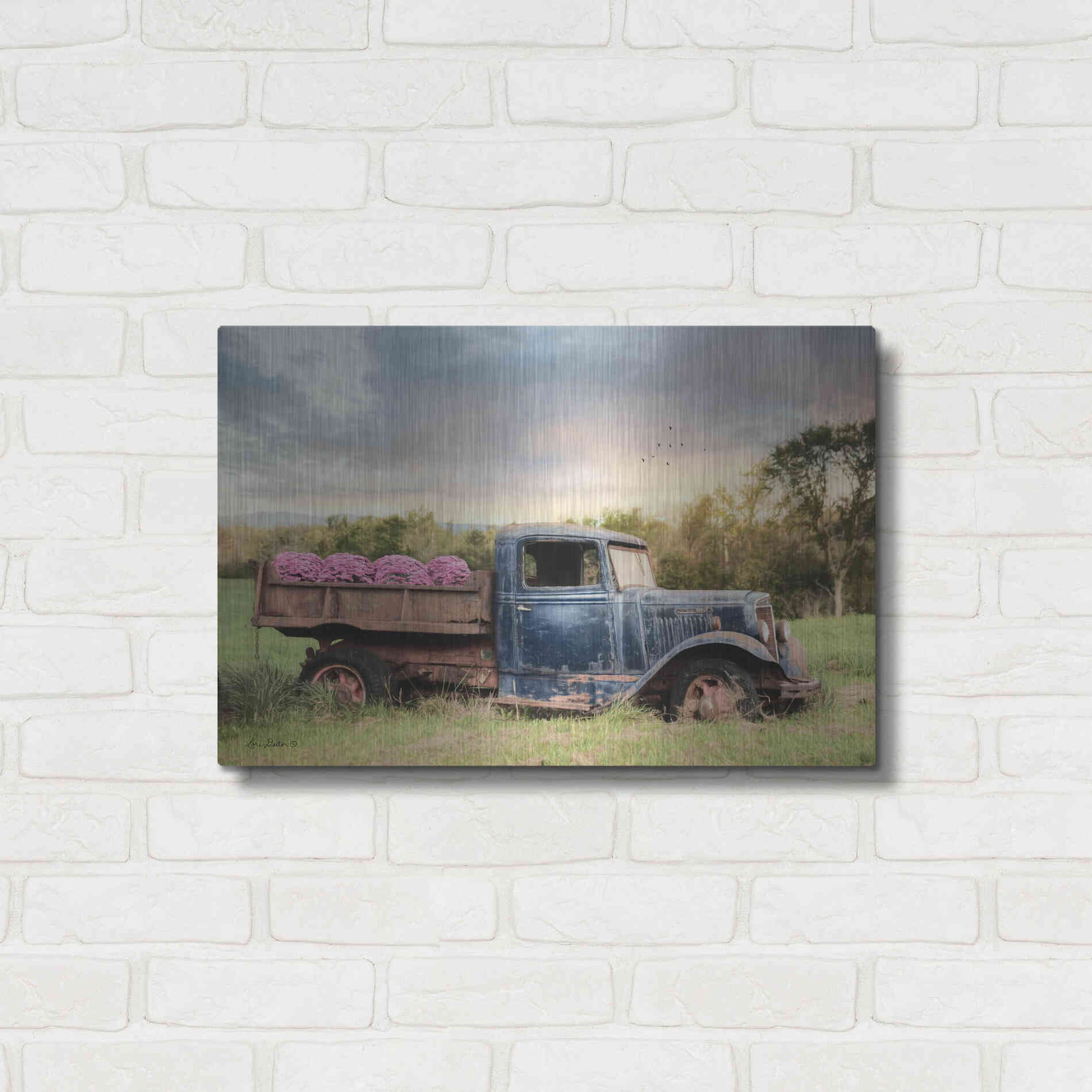 Luxe Metal Art 'Flower Delivery' by Lori Deiter, Metal Wall Art,24x16