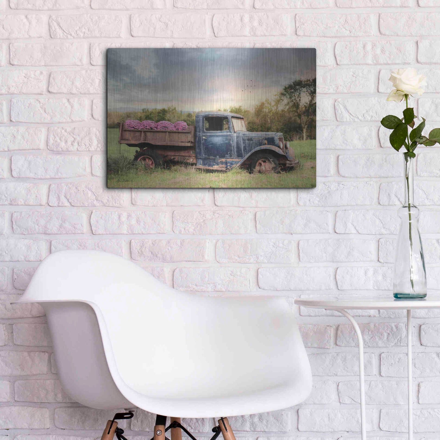 Luxe Metal Art 'Flower Delivery' by Lori Deiter, Metal Wall Art,24x16