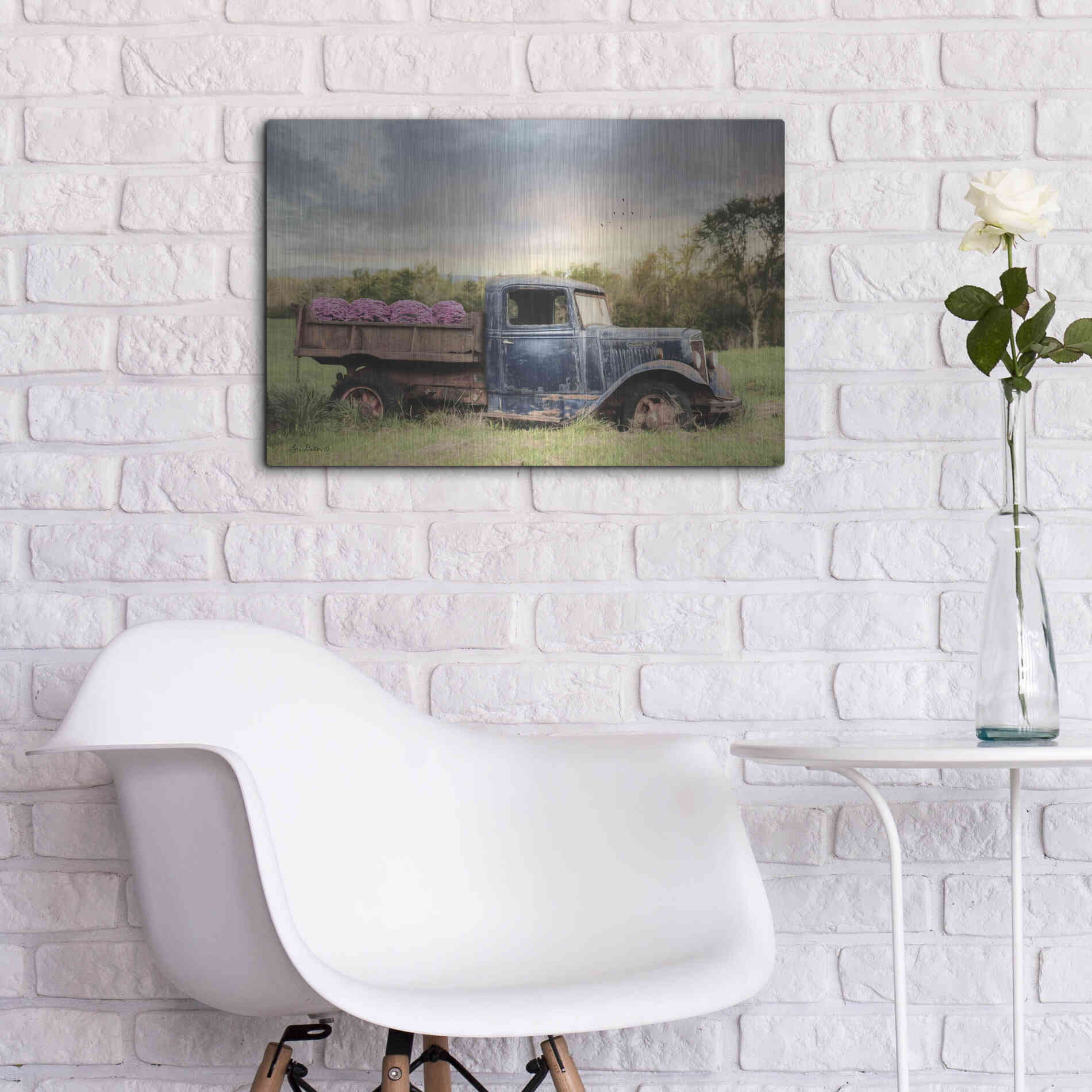 Luxe Metal Art 'Flower Delivery' by Lori Deiter, Metal Wall Art,24x16